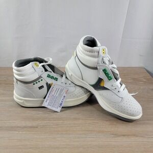 Cheetah Hi-Top Sneakers‎ Leather Athletic Casual Shoes White High Tops Size 6